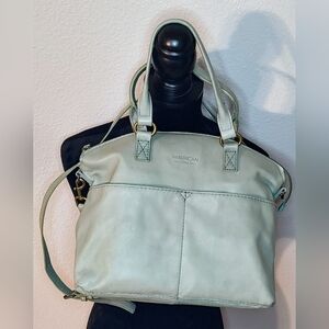 Sage Green American Leather Tote Bag